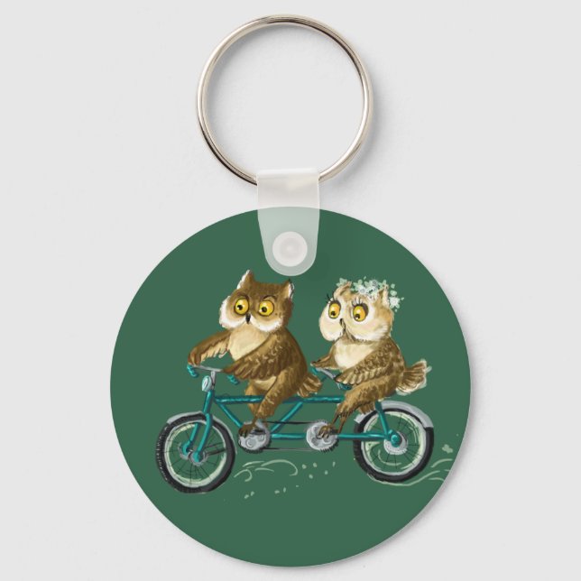 Bicycle owls key ring (Front)