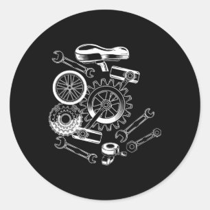 Bicycle Parts Cycling Biking Biker Cyclist Mtb Bmx Classic Round Sticker