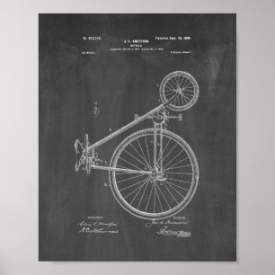 Bicycle Patent - Chalkboard Poster