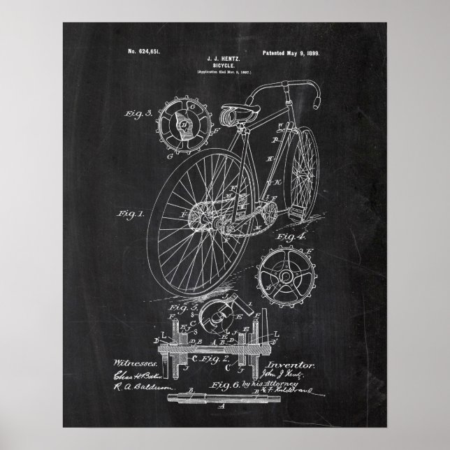 Bicycle Patent Poster (Front)