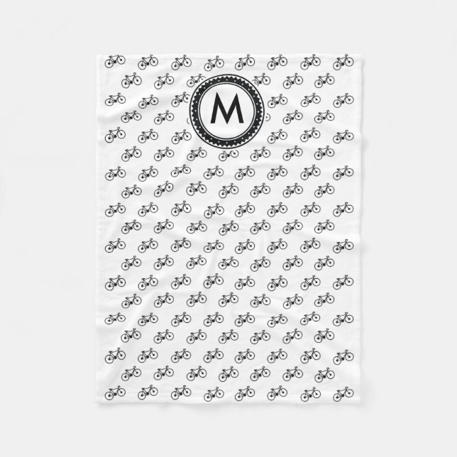 Bicycle Pattern Fleece Blanket (Front)