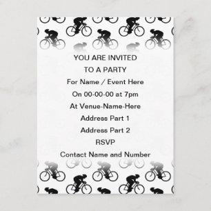 Bicycle Pattern in Black and White. Invitation