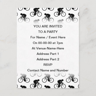Bicycle Pattern in Black and White. Invitation