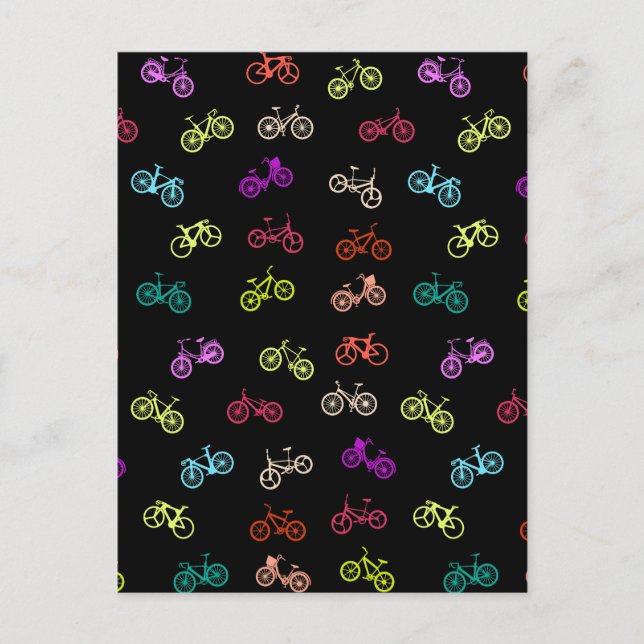 Bicycle pattern invitation postcard (Front)