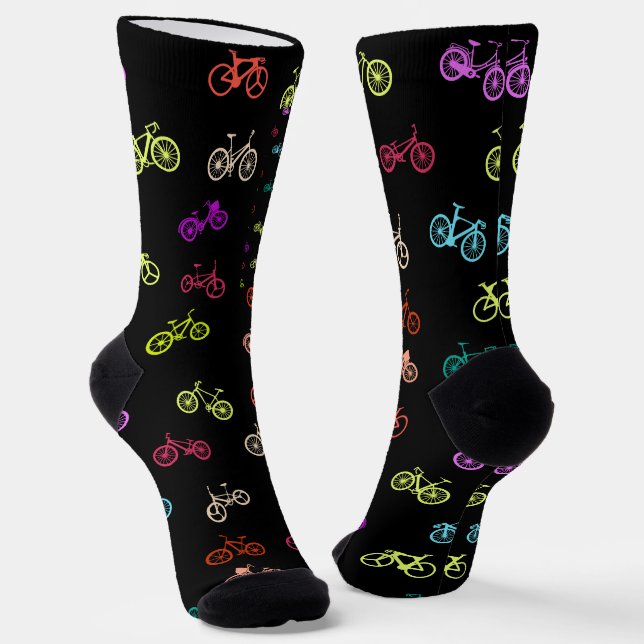 Bicycle pattern invitation tissue paper socks (Angled)