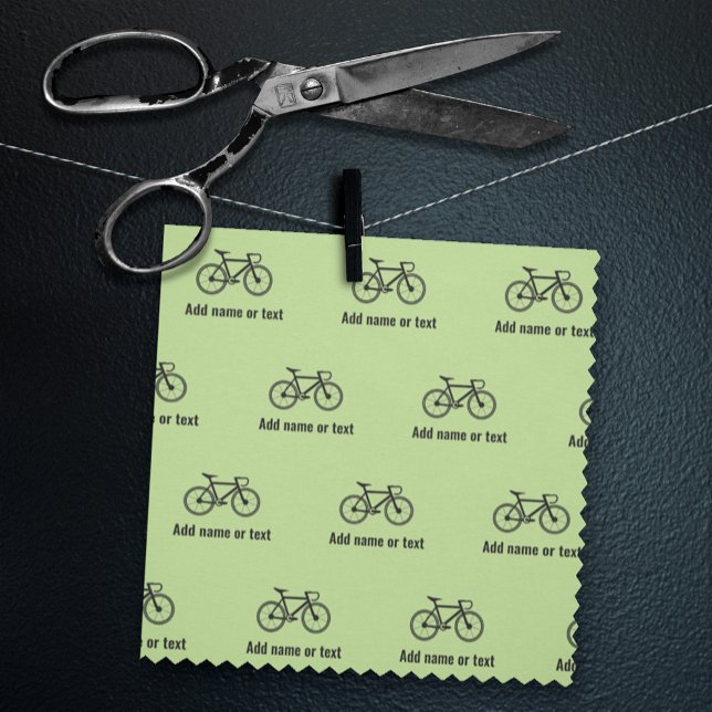 Bicycle Pattern & own text for cyclist - any colou Fabric (Creator Uploaded)