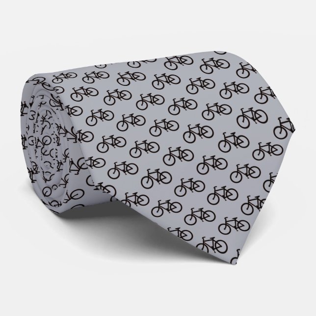 Bicycle Pattern Tie (Rolled)