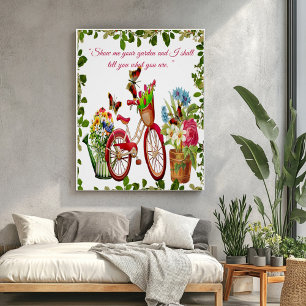 Bicycle Planters Centerpiece Outdoor Blooms Garden Poster