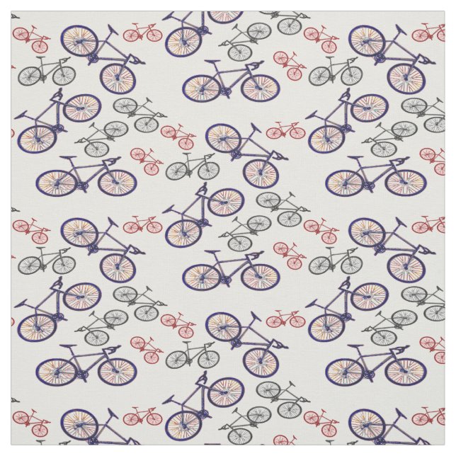 Bicycle Print Design Fabric (Swatch)