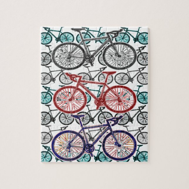 Bicycle Print Design Jigsaw Puzzle (Vertical)
