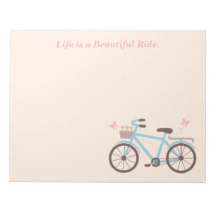 Bicycle Quote Life is A Beautiful Ride Notepad