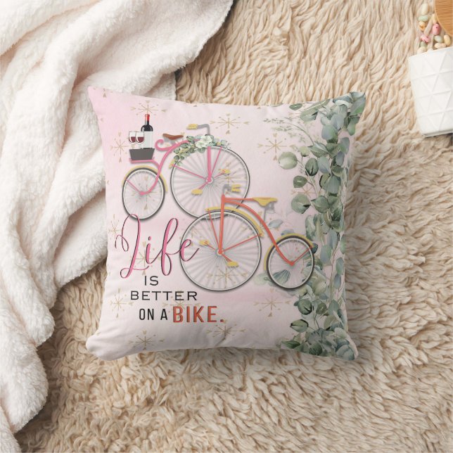Bicycle Quote Throw Pillow (Blanket)
