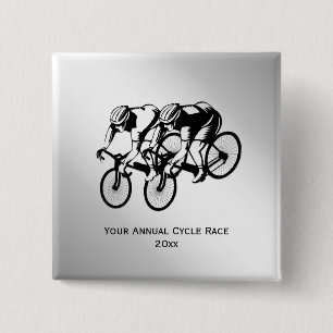 Bicycle Race Custom Text 15 Cm Square Badge