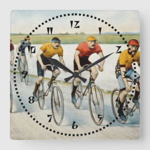 Bicycle Race Square Wall Clock