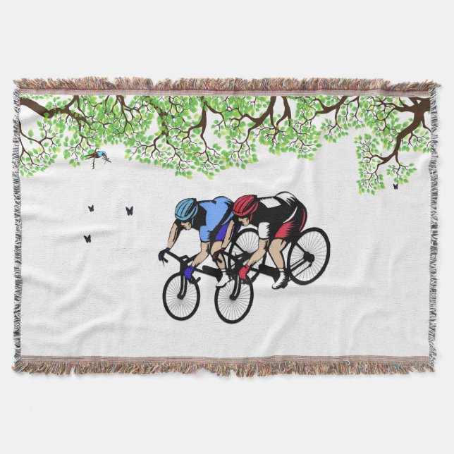 Bicycle Race Throw Blanket (Front)