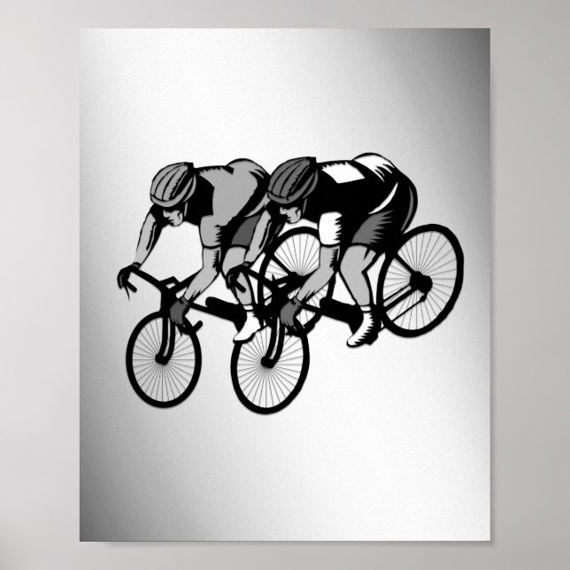 Bicycle Racers Silver Poster (Front)