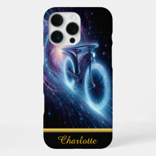 Bicycle races through a swirling cosmic tunnel iPhone 16 pro max case