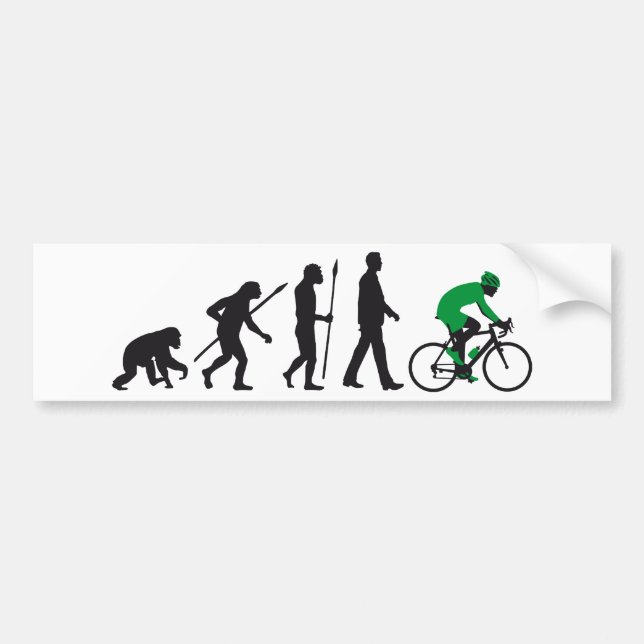 bicycle racing evolution bumper sticker (Front)
