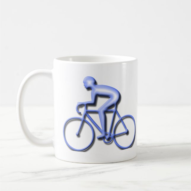 Bicycle Racing in Blue Coffee Mug (Left)