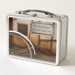 Bicycle repair kit tool storage metal box