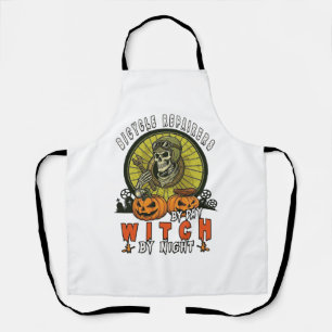 Bicycle Repairers Witch Skull Wrench Pumpkins Hall Apron