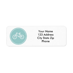 Bicycle return address labels for bike riding fans