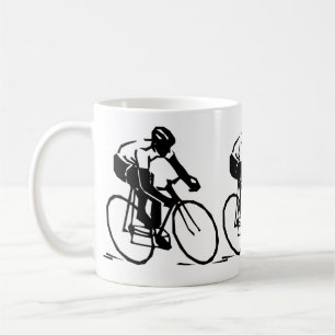 Bicycle Rider Bike Racer Black Silhouette Sports Coffee Mug