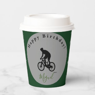 Bicycle Rider Happy Birthday Paper Cups HAMbyWG