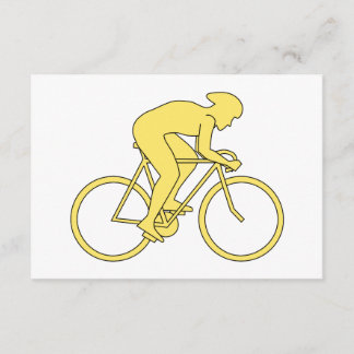 Bicycle Rider in Yellow. RSVP Card
