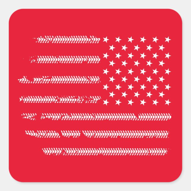 Bicycle Riding American Flag Cycling Lover  Square Sticker (Front)