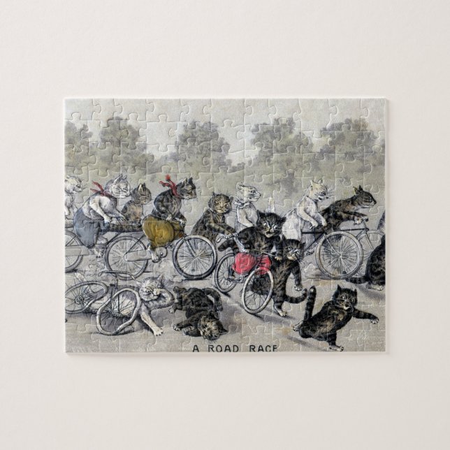 Bicycle Riding Cats Jigsaw Puzzle (Horizontal)