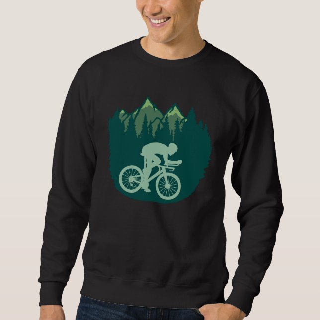 Bicycle Riding Trip Mountains Nature Sport Hobby C Sweatshirt (Front)