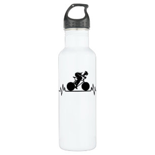 Bicycle Road Bike Heartbeat Design Bicycle Gift 710 Ml Water Bottle