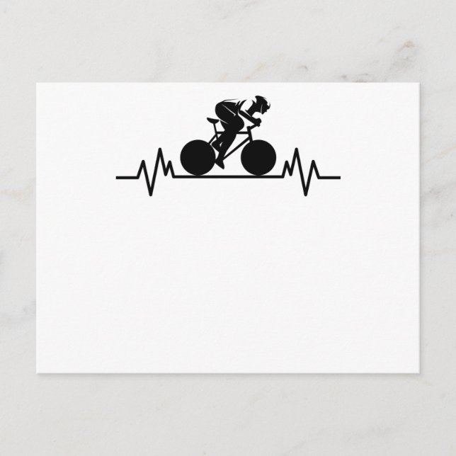 Bicycle Road Bike Heartbeat Design Bicycle Gift Postcard (Front)