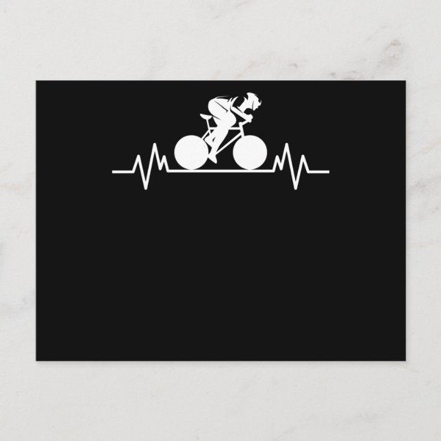 Bicycle Road Bike Heartbeat Design Bicycle Gift Postcard (Front)