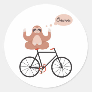 Bicycle Road Bike MTB Sloth Gift Idea Classic Round Sticker