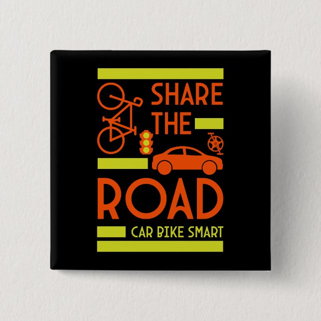 Bicycle Road Safety 15 Cm Square Badge (Front)