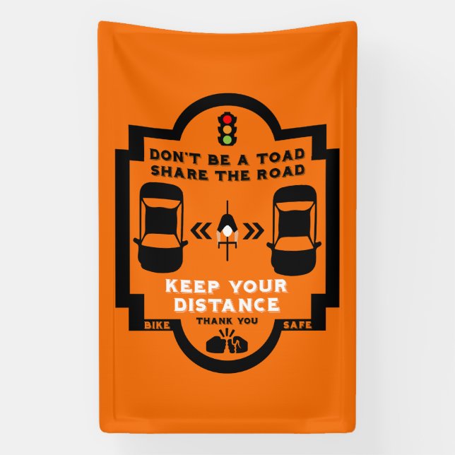 Bicycle Road Safety Awareness Banner (Vertical)