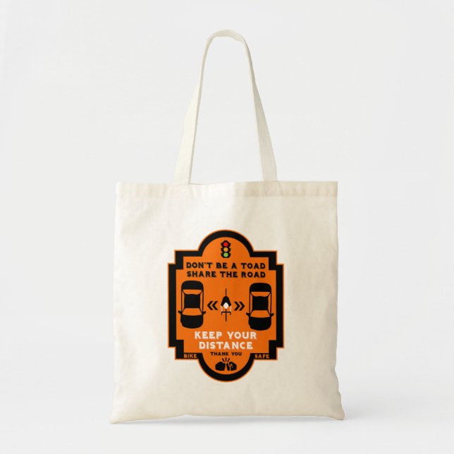 Bicycle Road Safety Awareness Tote Bag (Front)