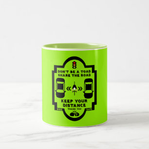 Bicycle Road Safety Awareness Two-Tone Coffee Mug