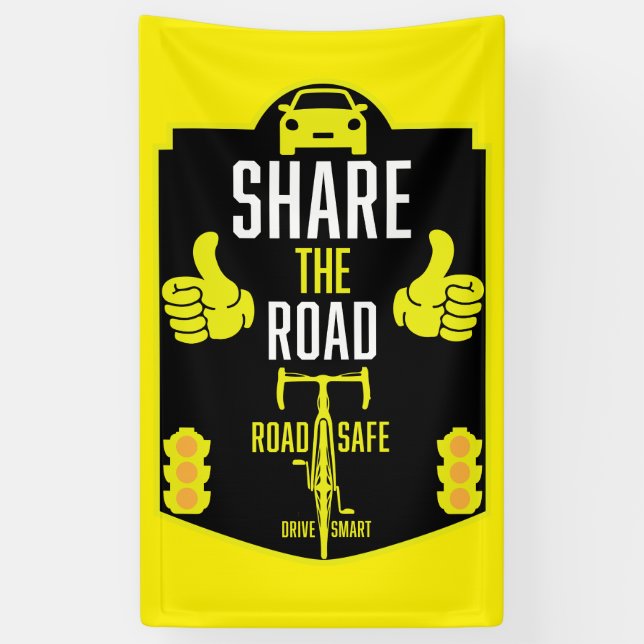 Bicycle Road Safety Banner (Vertical)