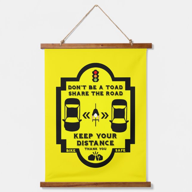 Bicycle Road Safety Hanging Tapestry (Front)