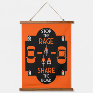 Bicycle Road Safety Hanging Tapestry