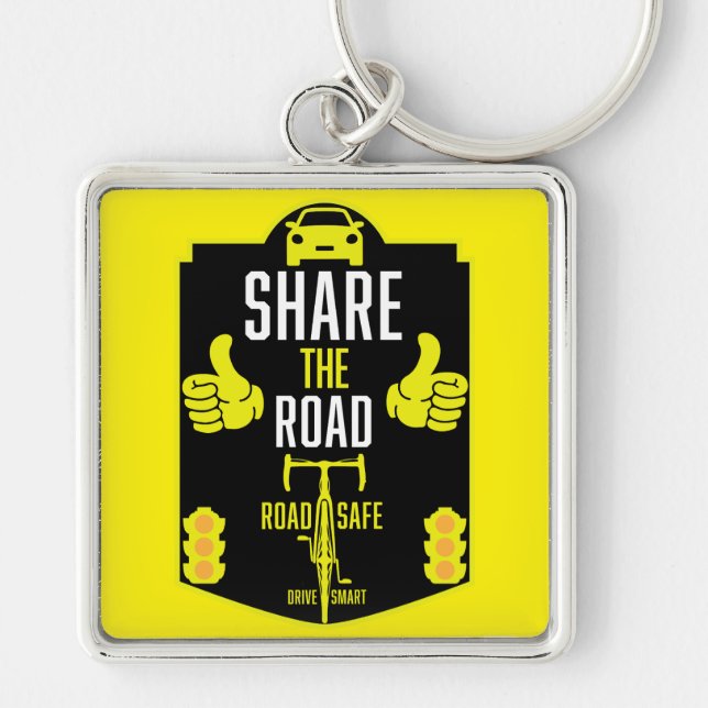 Bicycle Road Safety Key Ring (Front)