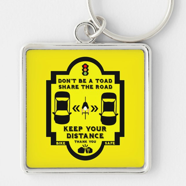 Bicycle Road Safety Key Ring (Front)