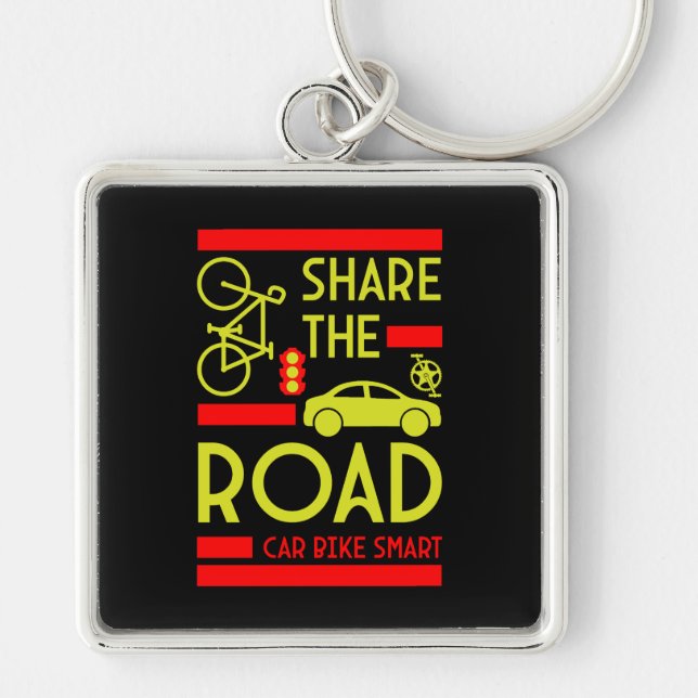 Bicycle Road Safety Key Ring (Front)