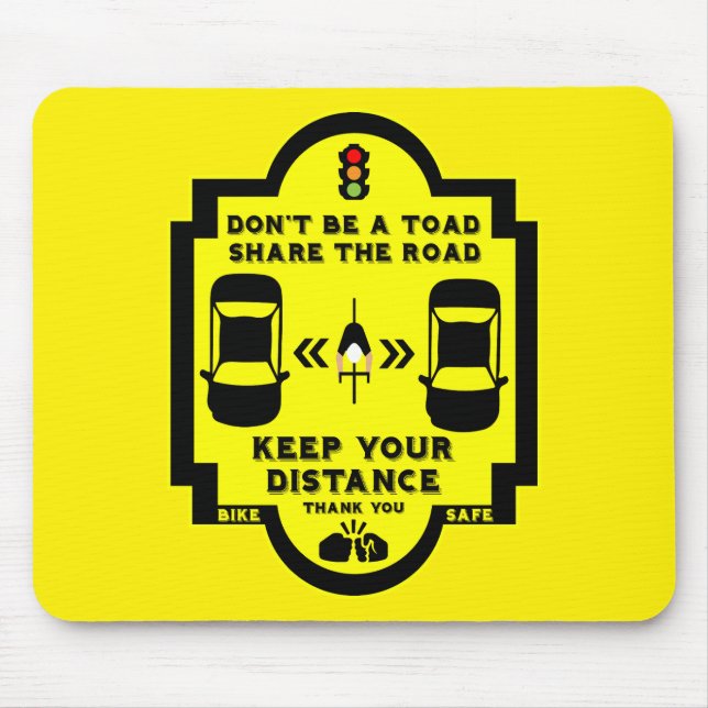 Bicycle Road Safety Mouse Pad (Front)