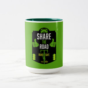 Bicycle Road Safety Two-Tone Coffee Mug