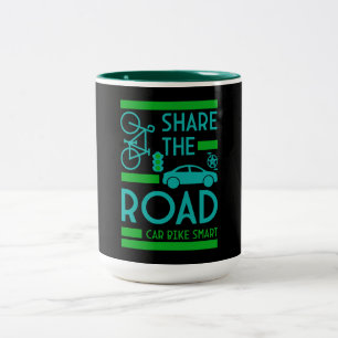 Bicycle Road Safety Two-Tone Coffee Mug
