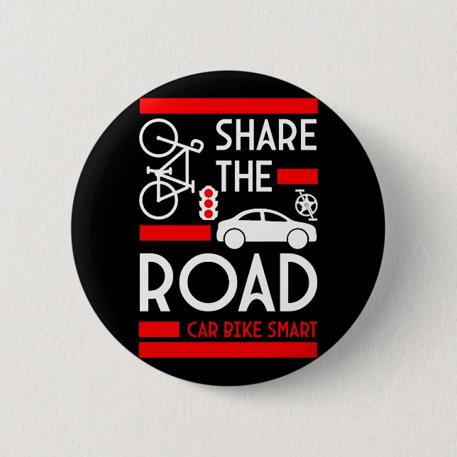 Bicycle Road Safety Week 6 Cm Round Badge (Front)